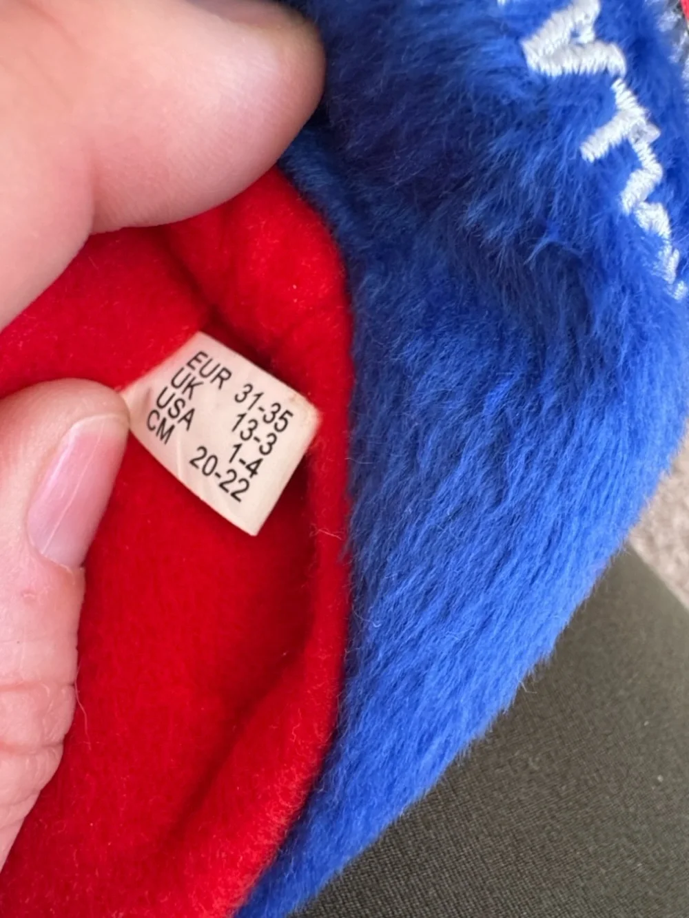 Kids Size 1-4 Blue Holland Windmill Plush Clog Slippers
